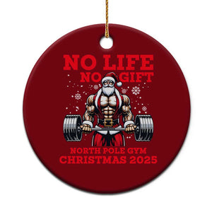 Santa Gym Xmas Ceramic Ornament Lifting Swole Santa Ugly Xmas TS14 1pc Red Print Your Wear