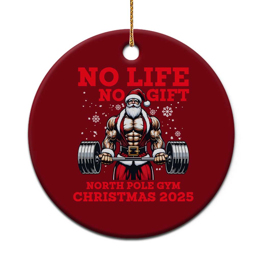 Santa Gym Xmas Ceramic Ornament Lifting Swole Santa Ugly Xmas TS14 1pc Red Print Your Wear