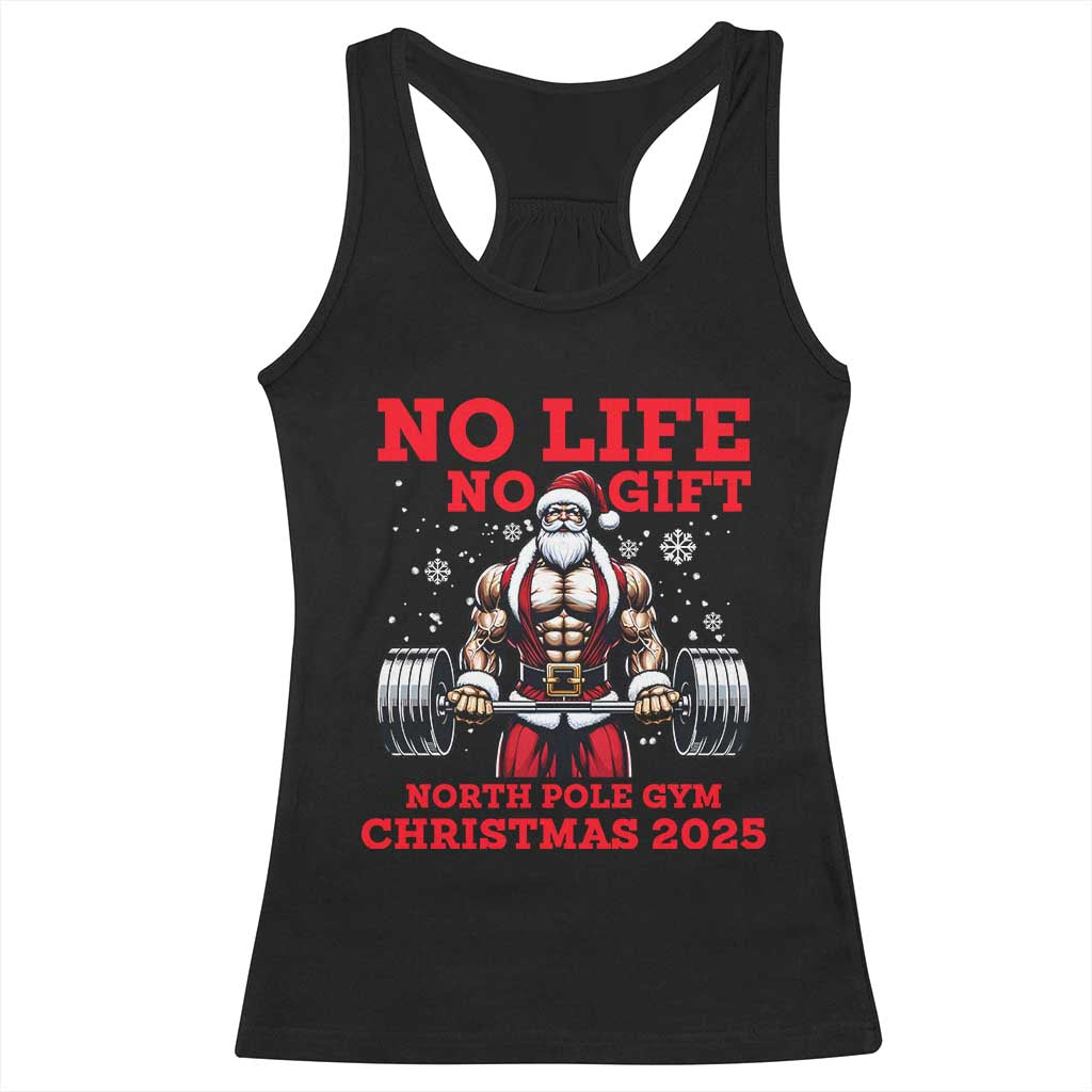 Santa Gym Christmas Racerback Tank Top Lifting Swole Santa Ugly Xmas TS14 Black Print Your Wear