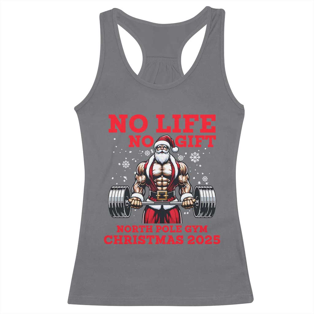 Santa Gym Christmas Racerback Tank Top Lifting Swole Santa Ugly Xmas TS14 Charcoal Print Your Wear