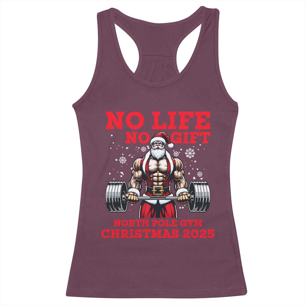 Santa Gym Christmas Racerback Tank Top Lifting Swole Santa Ugly Xmas TS14 Maroon Print Your Wear