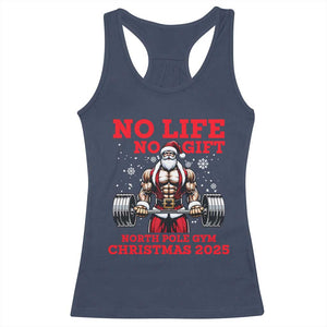 Santa Gym Christmas Racerback Tank Top Lifting Swole Santa Ugly Xmas TS14 Navy Print Your Wear