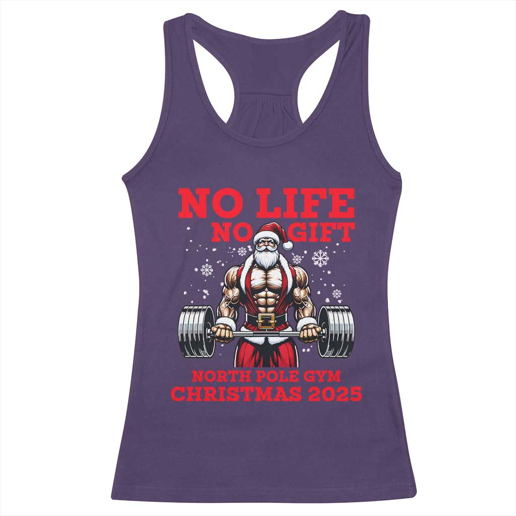Santa Gym Christmas Racerback Tank Top Lifting Swole Santa Ugly Xmas TS14 Purple Print Your Wear