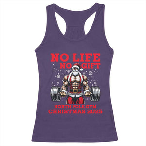 Santa Gym Christmas Racerback Tank Top Lifting Swole Santa Ugly Xmas TS14 Purple Print Your Wear