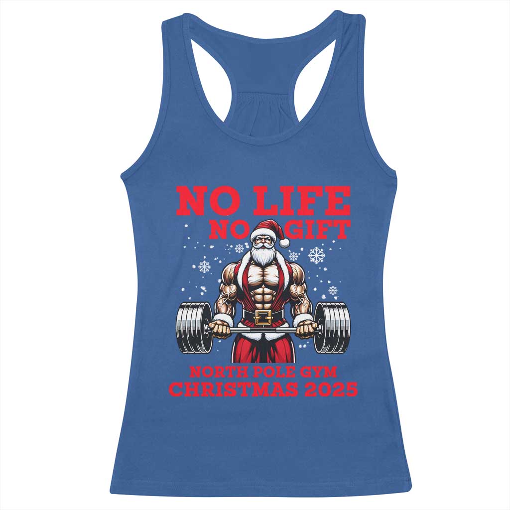 Santa Gym Christmas Racerback Tank Top Lifting Swole Santa Ugly Xmas TS14 Royal Blue Print Your Wear