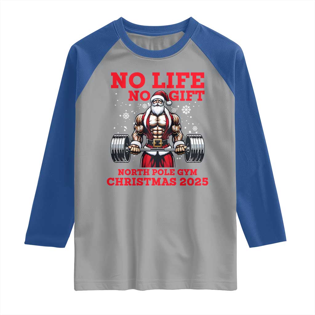 Santa Gym Christmas Raglan Shirt Lifting Swole Santa Ugly Xmas TS14 Sport Gray Royal Print Your Wear