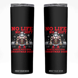 Santa Gym Christmas Skinny Tumbler Lifting Swole Santa Ugly Xmas TS14 Black Print Your Wear