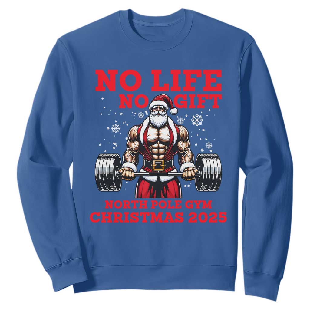 Santa Gym Christmas Sweatshirt Lifting Swole Santa Ugly Xmas TS14 Royal Blue Print Your Wear