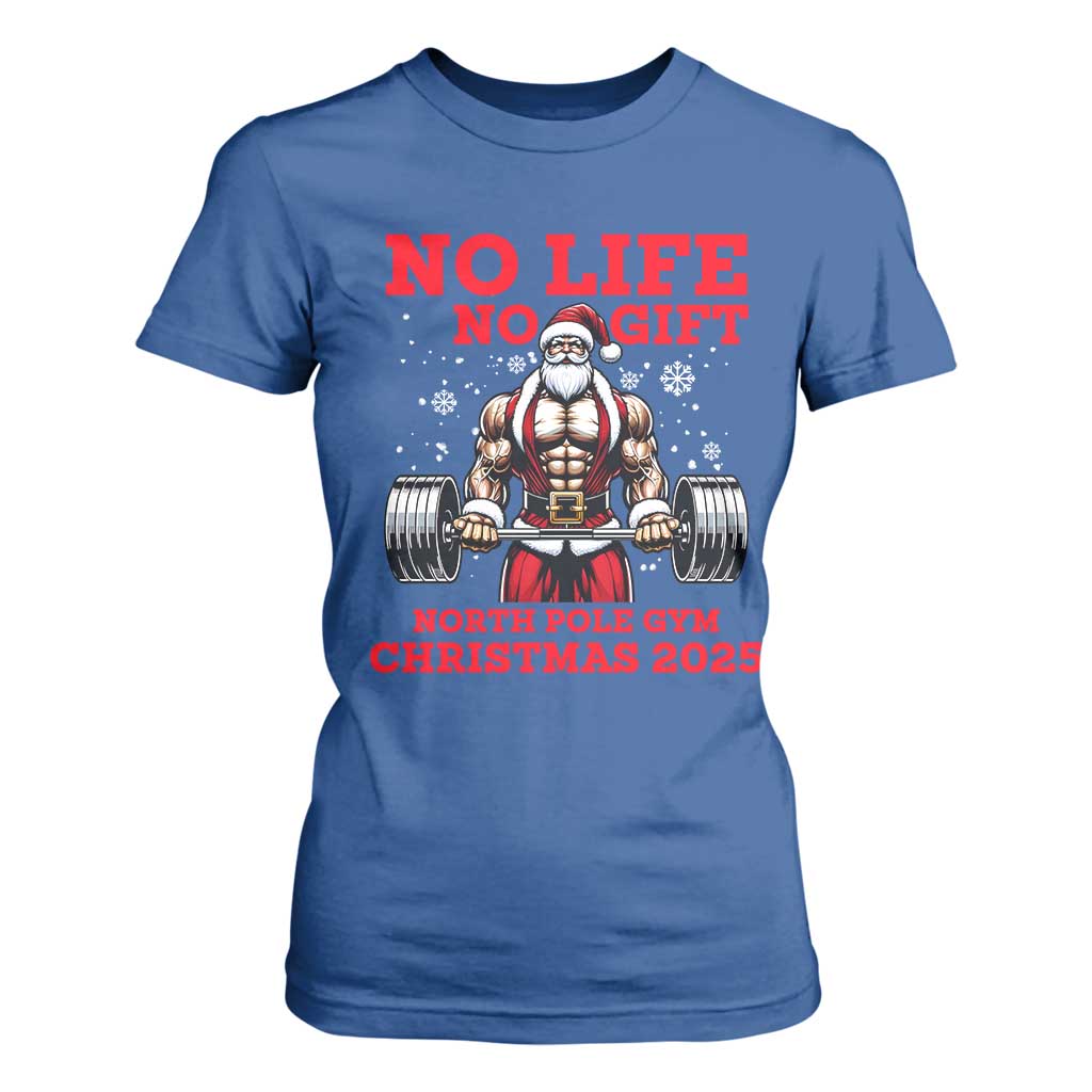 Santa Gym Christmas T Shirt For Women Lifting Swole Santa Ugly Xmas TS14 Royal Blue Print Your Wear