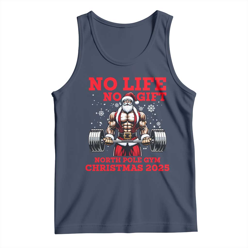 Santa Gym Christmas Tank Top Lifting Swole Santa Ugly Xmas TS14 Navy Print Your Wear