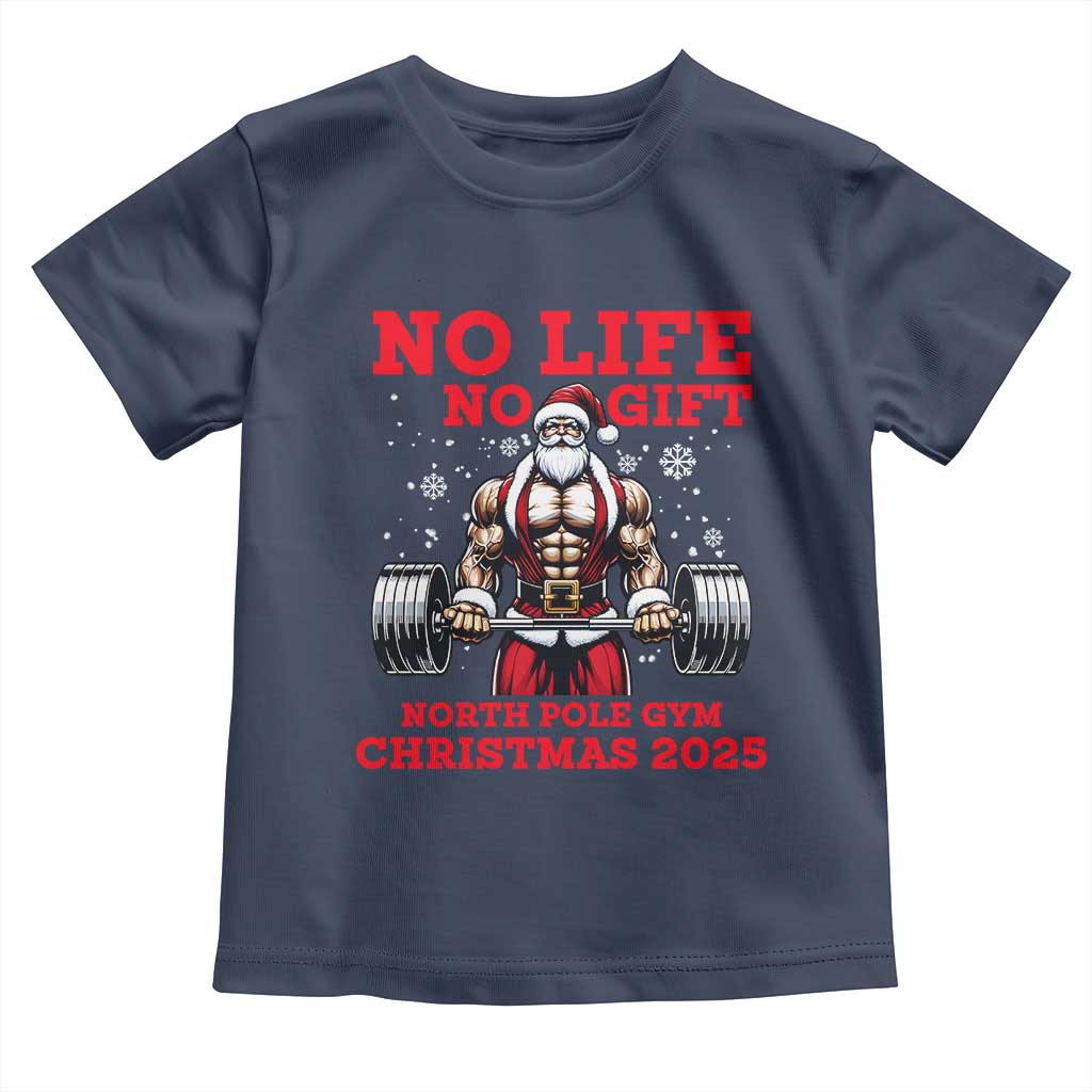 Santa Gym Christmas Toddler T Shirt Lifting Swole Santa Ugly Xmas TS14 Navy Print Your Wear