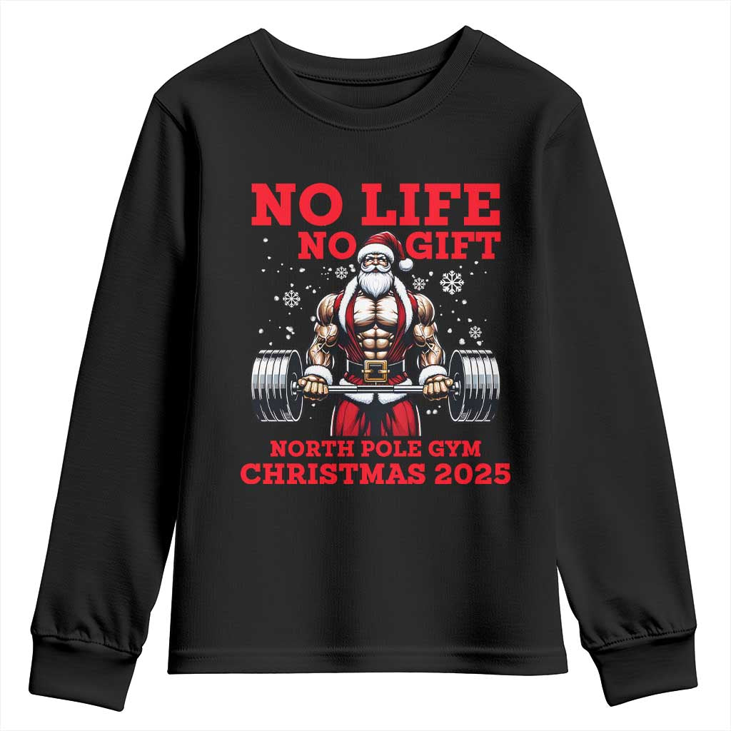Santa Gym Christmas Youth Sweatshirt Lifting Swole Santa Ugly Xmas TS14 Black Print Your Wear