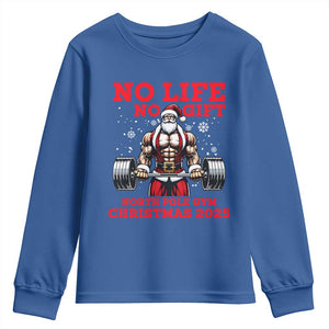 Santa Gym Christmas Youth Sweatshirt Lifting Swole Santa Ugly Xmas TS14 Royal Blue Print Your Wear