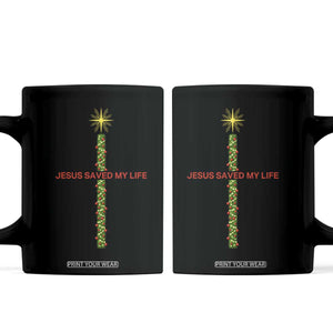 Jesus Christian Christmas Coffee Mug Religious Cross Bible Verse Inspirational TS14 Black Print Your Wear