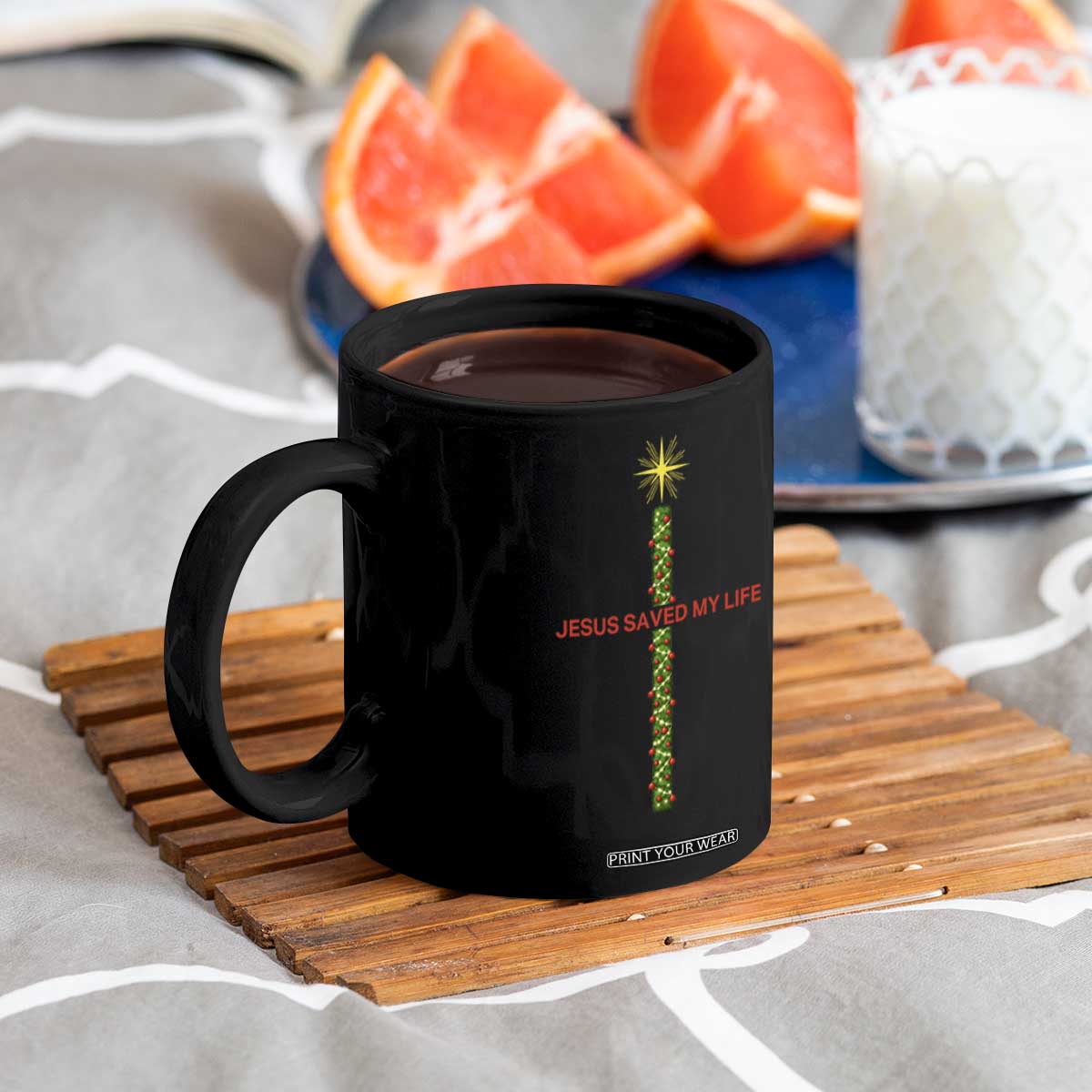 Jesus Christian Christmas Coffee Mug Religious Cross Bible Verse Inspirational TS14 Print Your Wear