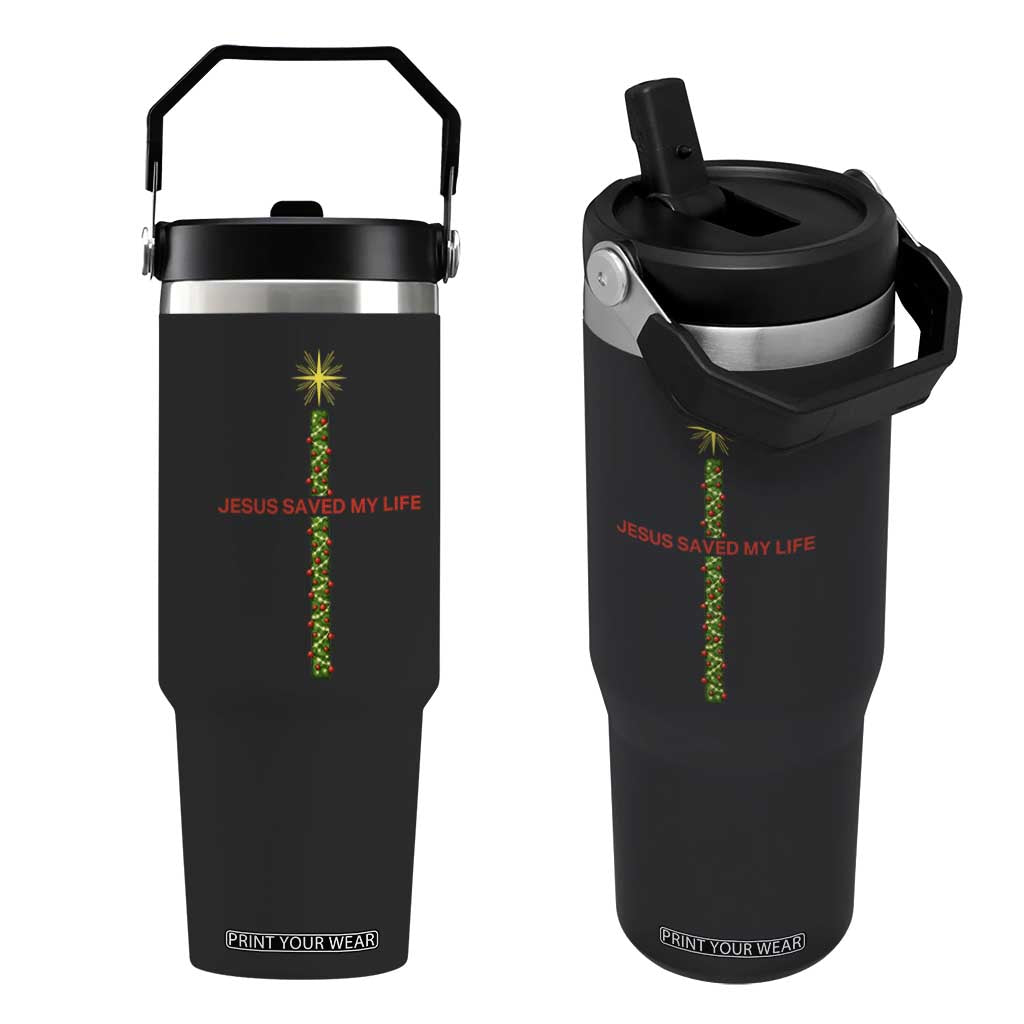 Jesus Christian Christmas Flip Straw Tumbler Religious Cross Bible Verse Inspirational TS14 One Size: 30 oz Black Print Your Wear