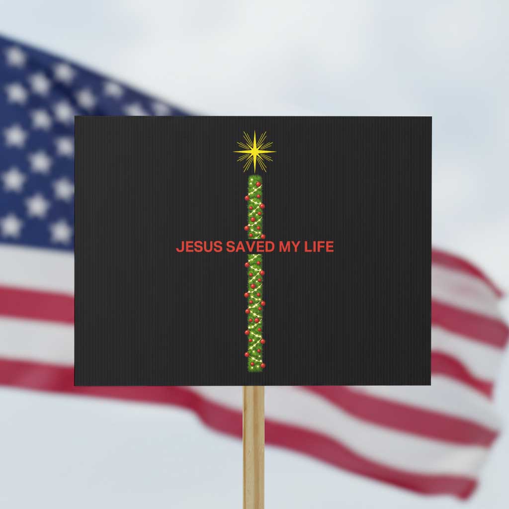 Jesus Christian Christmas Protest Sign Religious Cross Bible Verse Inspirational TS14 Horizontal 18" × 24" Black Print Your Wear