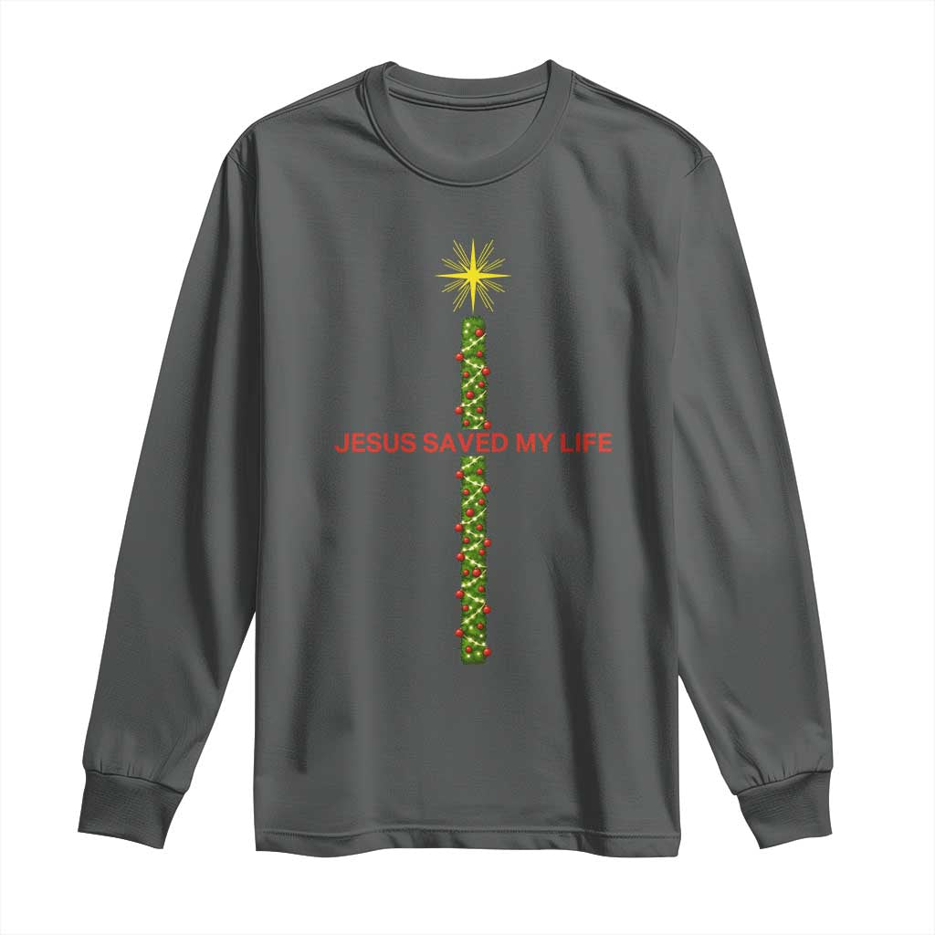 Jesus Christian Christmas Long Sleeve Shirt Religious Cross Bible Verse Inspirational TS14 Dark Heather Print Your Wear