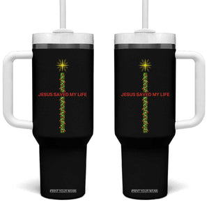 Jesus Christian Christmas Tumbler With Handle Religious Cross Bible Verse Inspirational TS14 One Size: 40 oz Black Print Your Wear