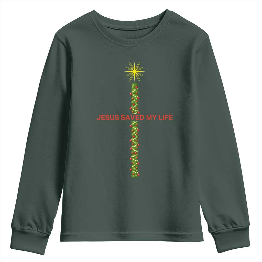 Jesus Christian Christmas Youth Sweatshirt Religious Cross Bible Verse Inspirational TS14 Dark Forest Green Print Your Wear