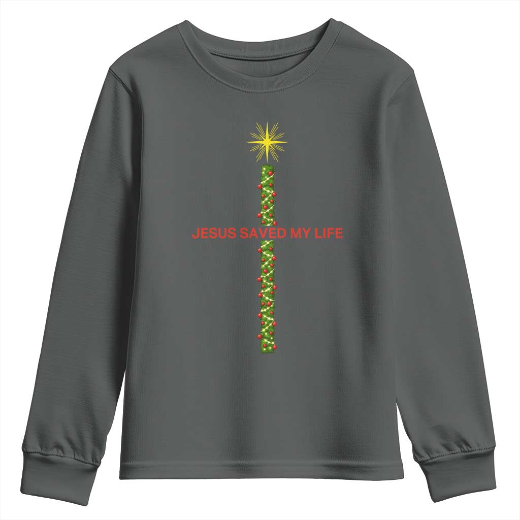 Jesus Christian Christmas Youth Sweatshirt Religious Cross Bible Verse Inspirational TS14 Dark Heather Print Your Wear