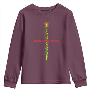 Jesus Christian Christmas Youth Sweatshirt Religious Cross Bible Verse Inspirational TS14 Maroon Print Your Wear