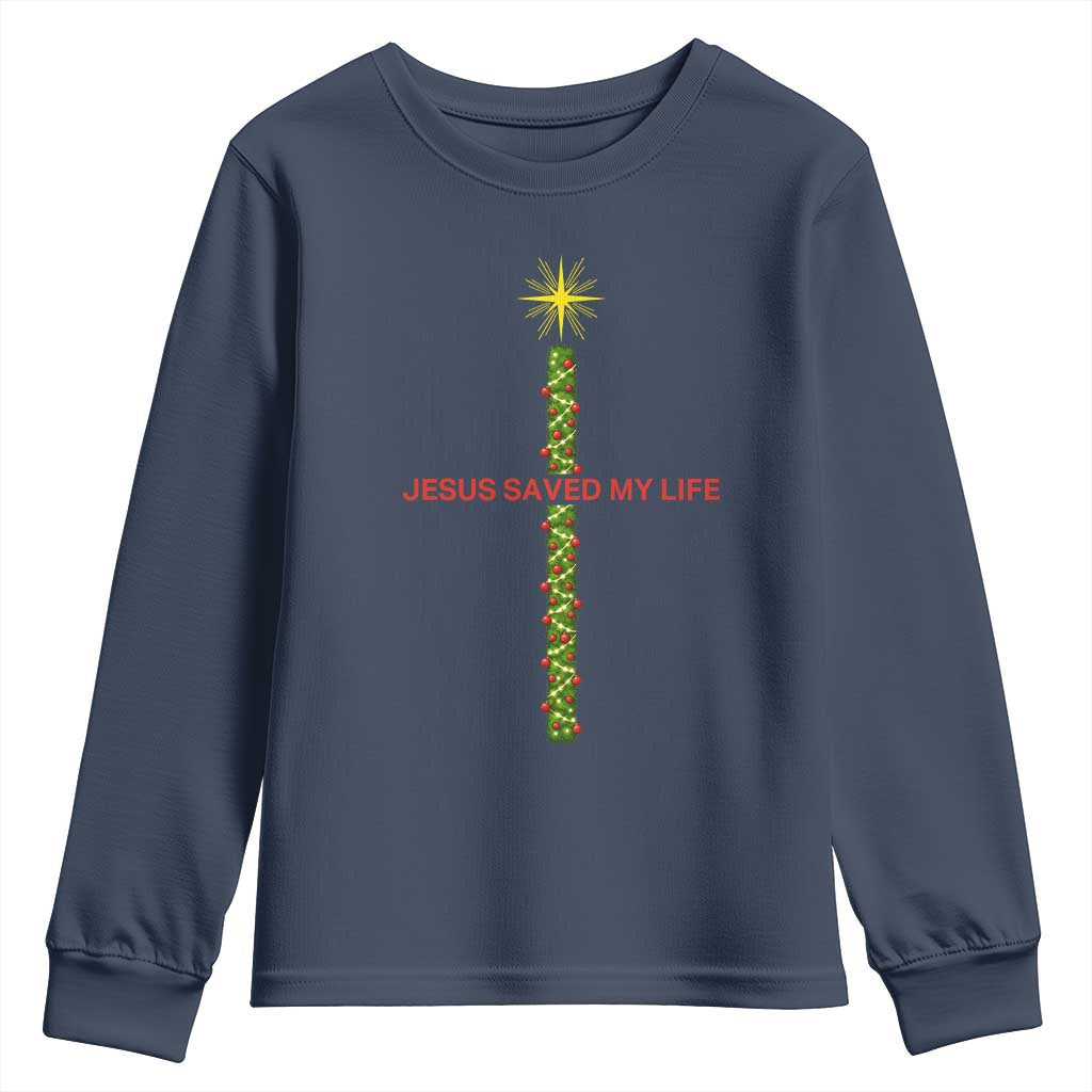 Jesus Christian Christmas Youth Sweatshirt Religious Cross Bible Verse Inspirational TS14 Navy Print Your Wear