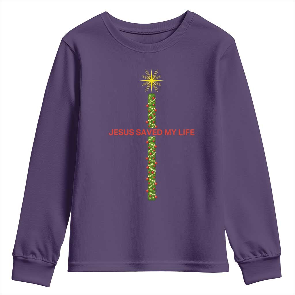 Jesus Christian Christmas Youth Sweatshirt Religious Cross Bible Verse Inspirational TS14 Purple Print Your Wear