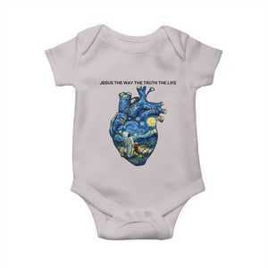 Jesus Christian Starry Night Baby Onesie The Way The Truth The Life TS14 Ice Gray Print Your Wear