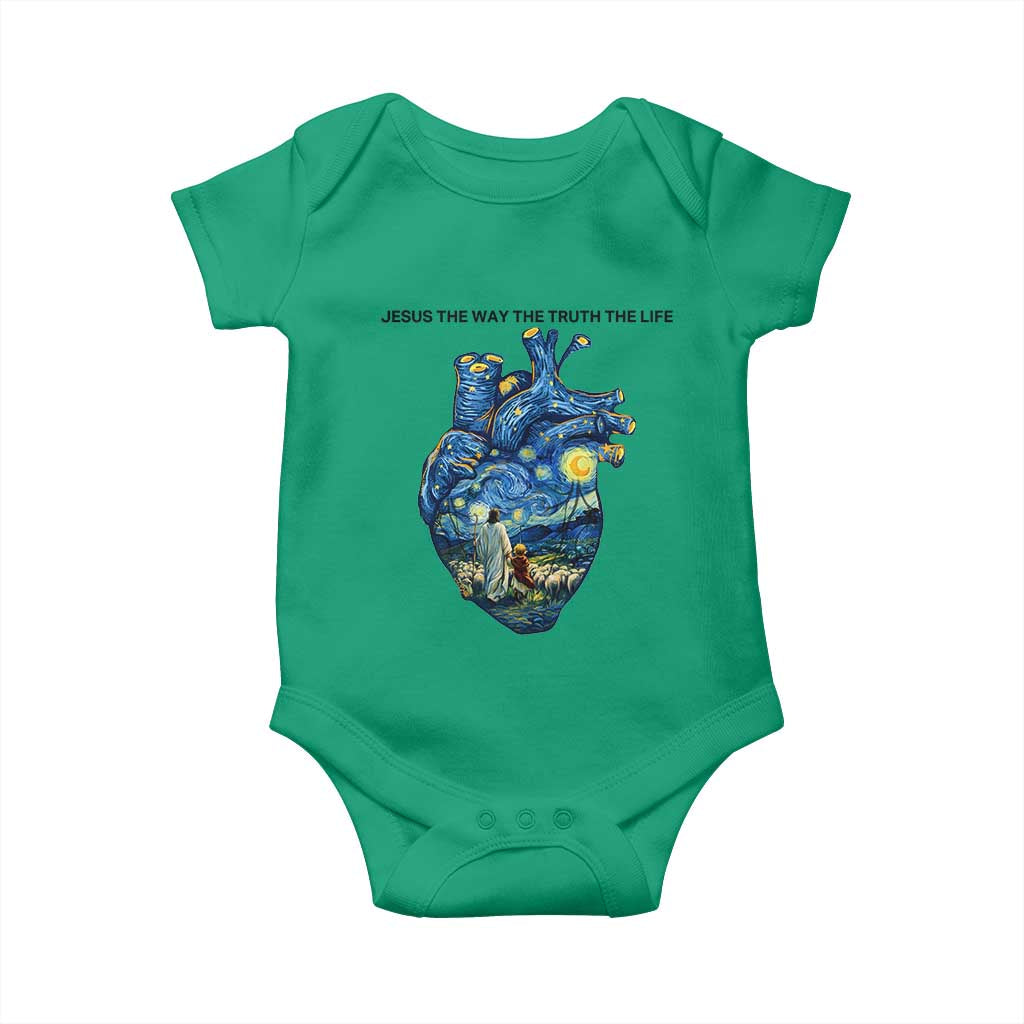 Jesus Christian Starry Night Baby Onesie The Way The Truth The Life TS14 Irish Green Print Your Wear