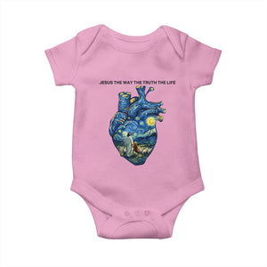 Jesus Christian Starry Night Baby Onesie The Way The Truth The Life TS14 Light Pink Print Your Wear