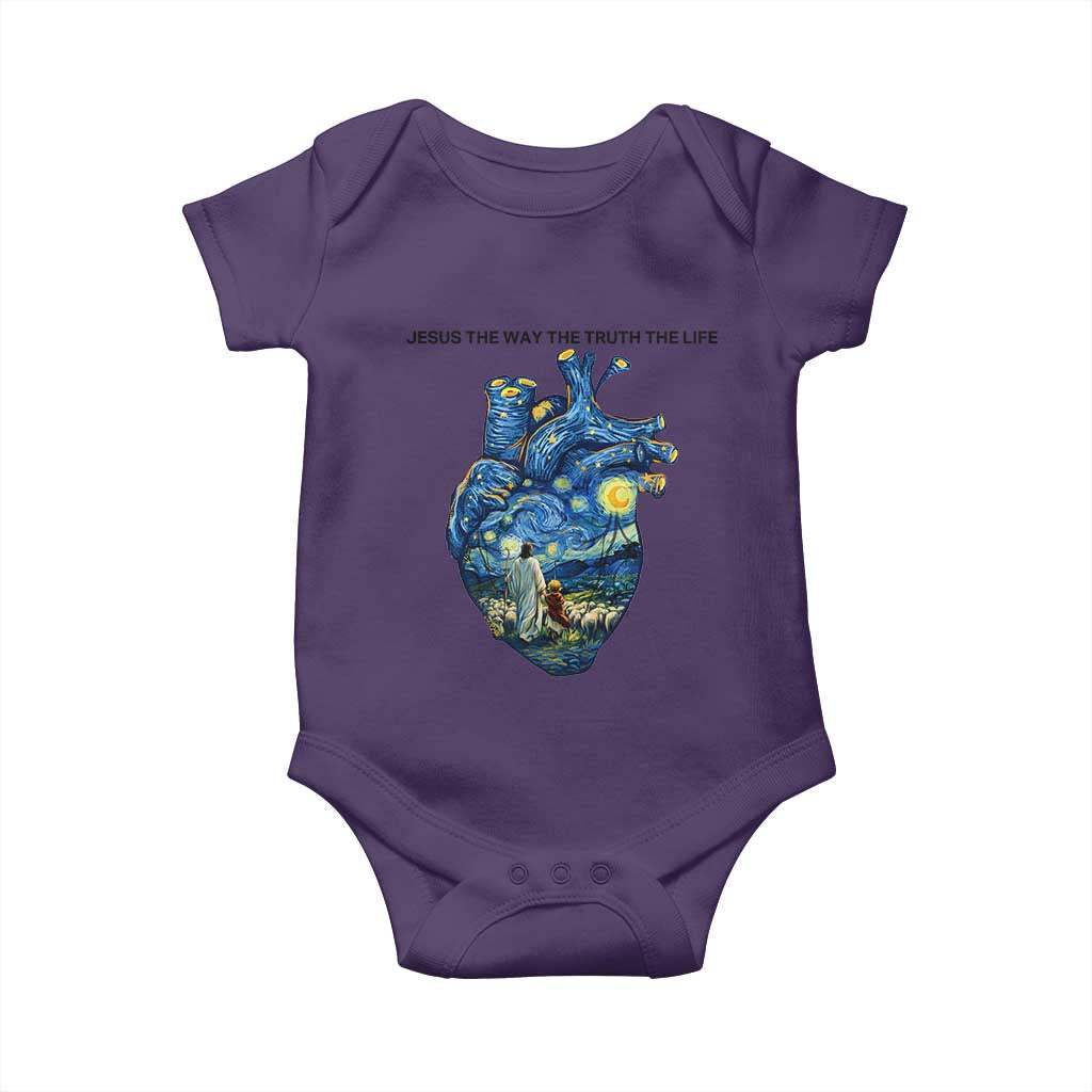 Jesus Christian Starry Night Baby Onesie The Way The Truth The Life TS14 Purple Print Your Wear