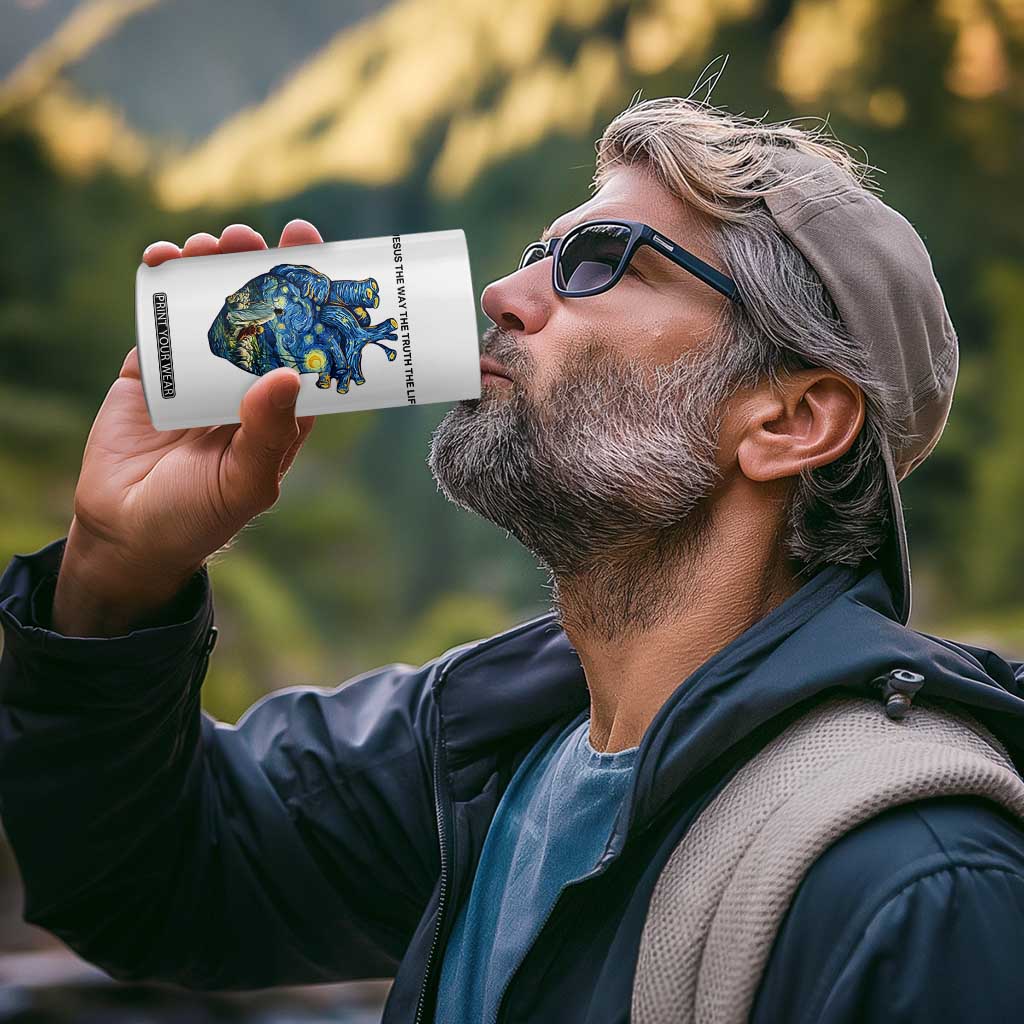 Jesus Christian Starry Night 4 in 1 Can Cooler Tumbler The Way The Truth The Life TS14 Print Your Wear