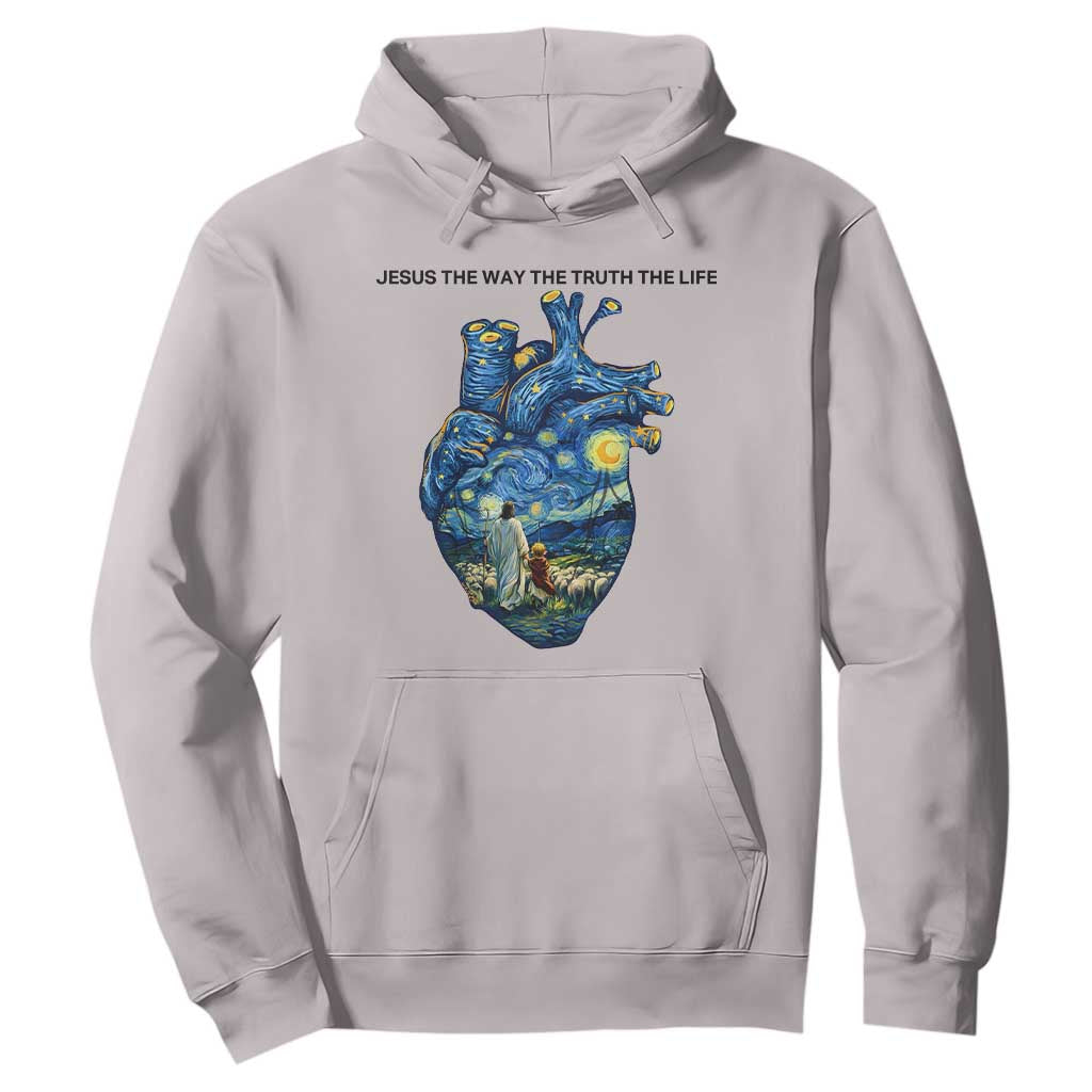 Jesus Christian Starry Night Hoodie The Way The Truth The Life TS14 Ice Gray Print Your Wear