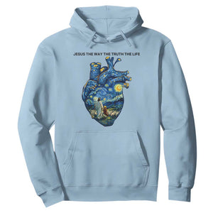 Jesus Christian Starry Night Hoodie The Way The Truth The Life TS14 Light Blue Print Your Wear