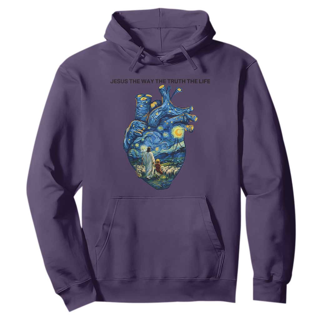 Jesus Christian Starry Night Hoodie The Way The Truth The Life TS14 Purple Print Your Wear