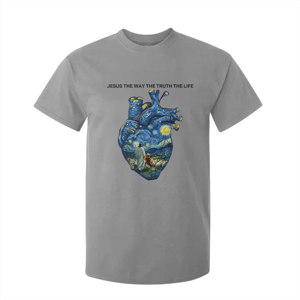 Jesus Christian Starry Night T Shirt For Kid The Way The Truth The Life TS14 Sport Gray Print Your Wear