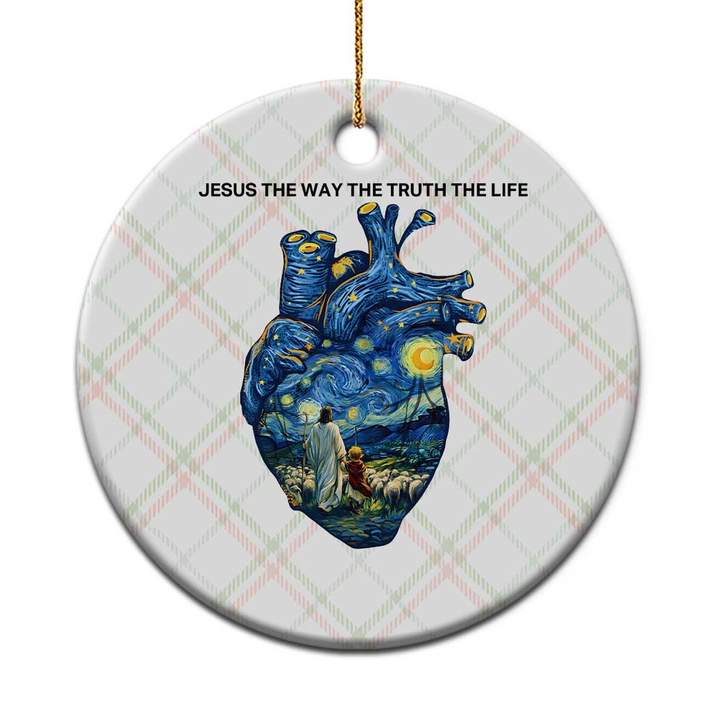 Jesus Christian Starry Night Ceramic Ornament The Way The Truth The Life TS14 1pc Christmas Plaid Print Your Wear