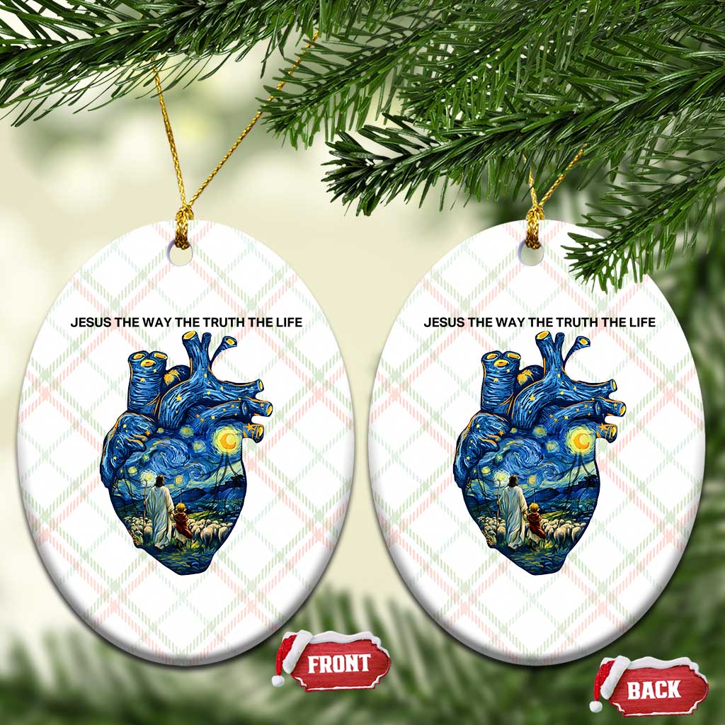 Jesus Christian Starry Night Ceramic Ornament The Way The Truth The Life TS14 Print Your Wear