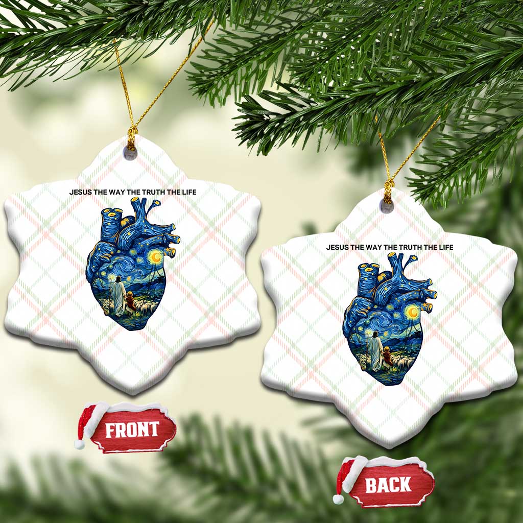 Jesus Christian Starry Night Ceramic Ornament The Way The Truth The Life TS14 Print Your Wear