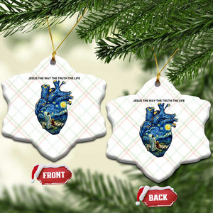 Jesus Christian Starry Night Ceramic Ornament The Way The Truth The Life TS14 Print Your Wear