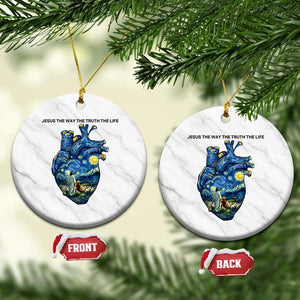 Jesus Christian Starry Night Ceramic Ornament The Way The Truth The Life TS14 1pc White Marble Print Your Wear