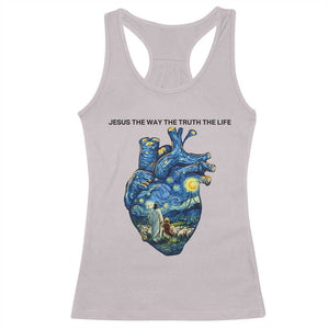 Jesus Christian Starry Night Racerback Tank Top The Way The Truth The Life TS14 Ice Gray Print Your Wear