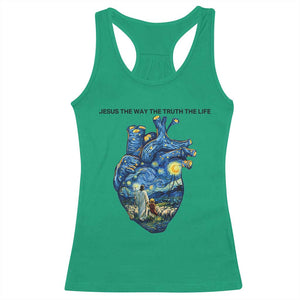 Jesus Christian Starry Night Racerback Tank Top The Way The Truth The Life TS14 Irish Green Print Your Wear