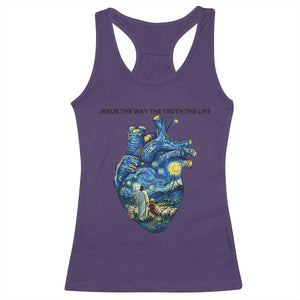 Jesus Christian Starry Night Racerback Tank Top The Way The Truth The Life TS14 Purple Print Your Wear