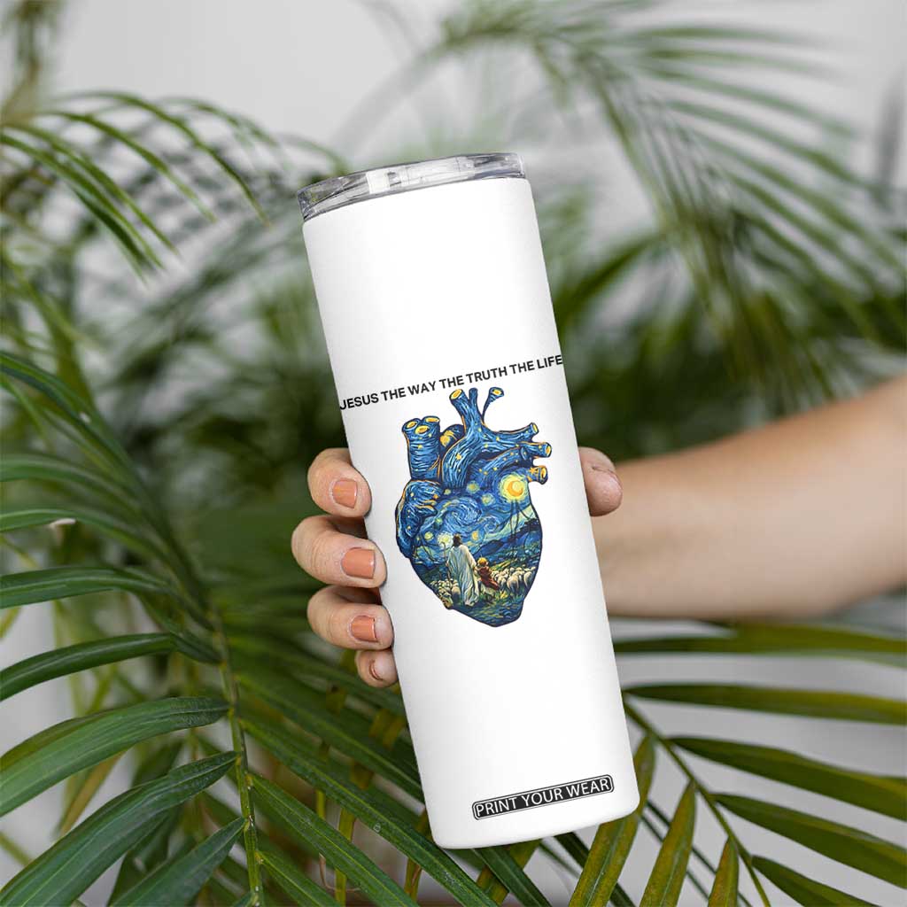 Jesus Christian Starry Night Skinny Tumbler The Way The Truth The Life TS14 Print Your Wear