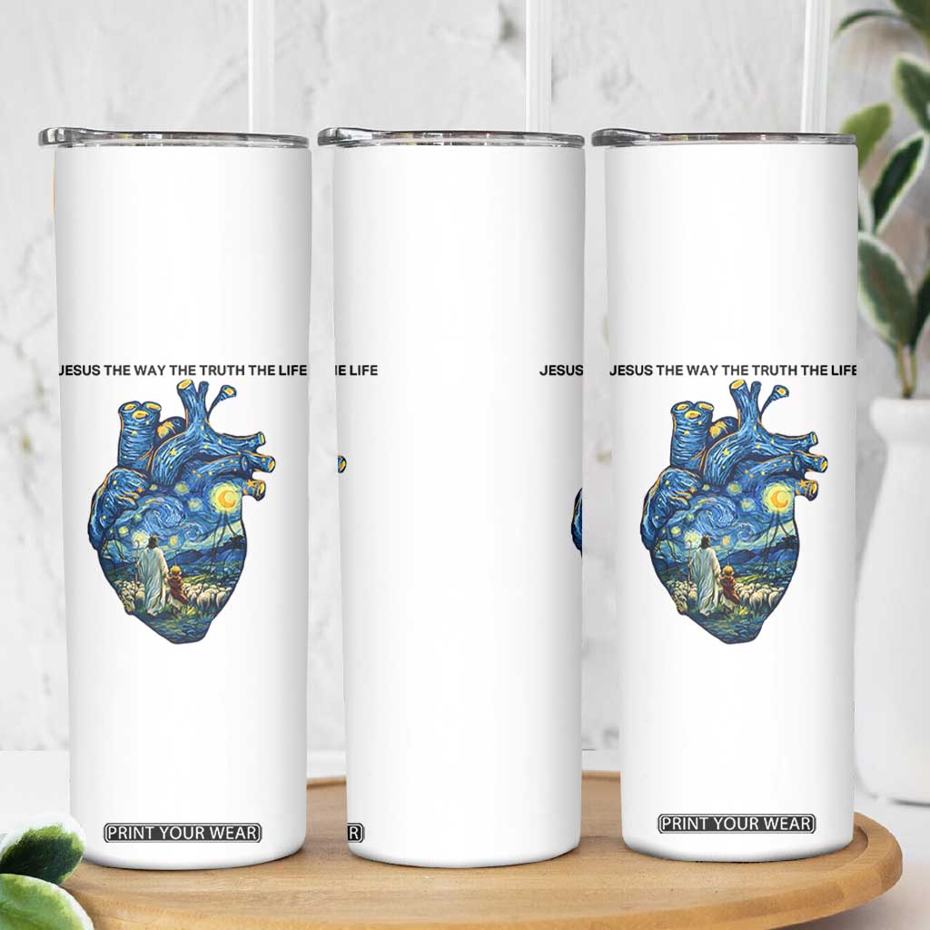 Jesus Christian Starry Night Skinny Tumbler The Way The Truth The Life TS14 Print Your Wear