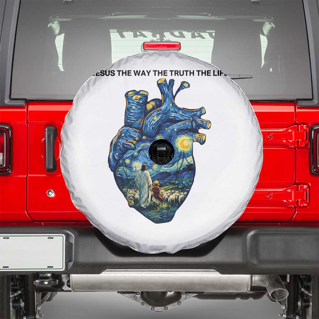 Jesus Christian Starry Night Spare Tire Cover The Way The Truth The Life TS14 White Print Your Wear
