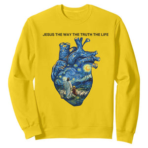 Jesus Christian Starry Night Sweatshirt The Way The Truth The Life TS14 Daisy Print Your Wear
