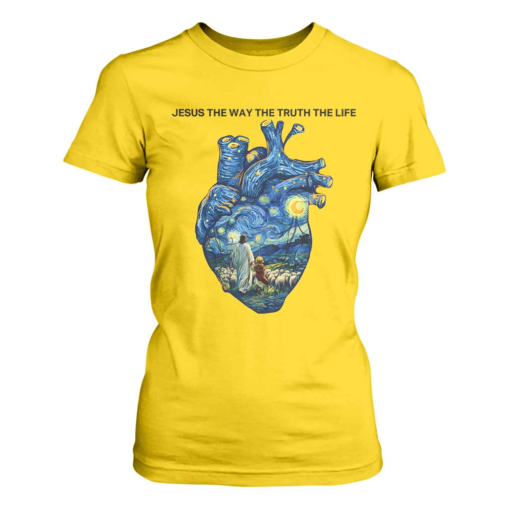 Jesus Christian Starry Night T Shirt For Women The Way The Truth The Life TS14 Daisy Print Your Wear